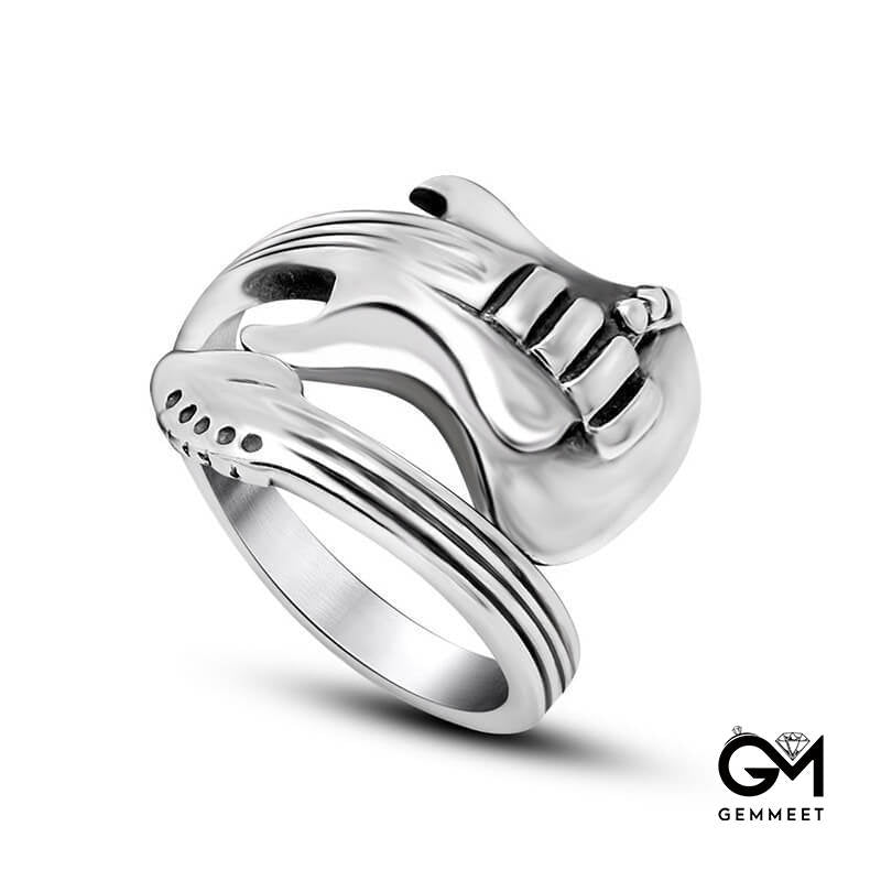 Titanium Steel Rock Music Guitar Ring