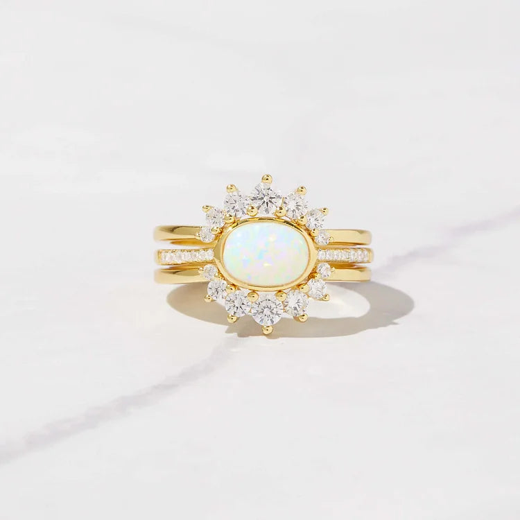 Opal Stacking Three Layer Ring Ring