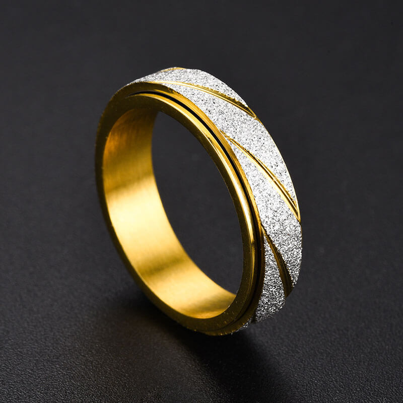 Colored Minimalism Texture Rotatable Ring