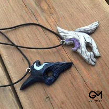 Sheep and Wolf Half Face Yin Yang Couple Necklace