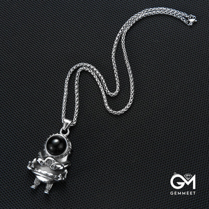 Stainless Steel Vintage Robot Necklace