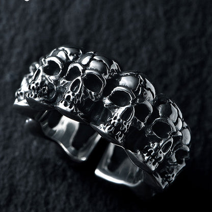 Cool 3D Skull Punk Band Ring