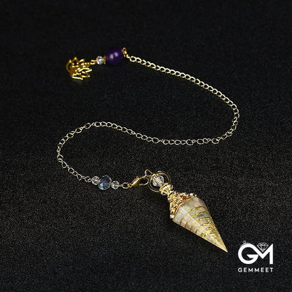 Crystal Resin Hexagonal Pyramid Pendulum