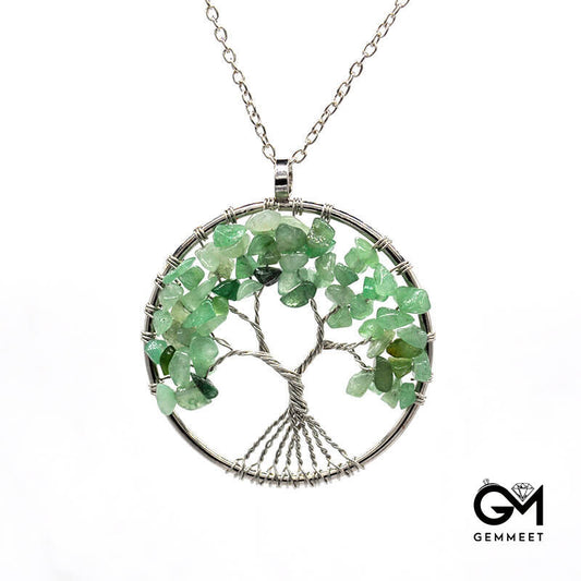 Gravel Crystal Kabbalah Tree of Life Necklace