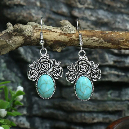 Turquoise Dangle Boho Gorgeous 12 Pieces Earrings