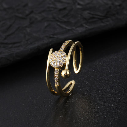 Simple Zircon Nail Opening Ring