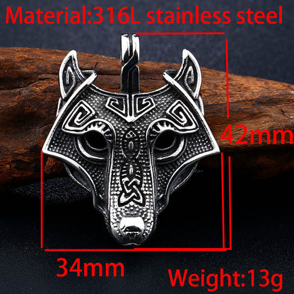 Titanium Steel Animal Fox Necklace Pendant