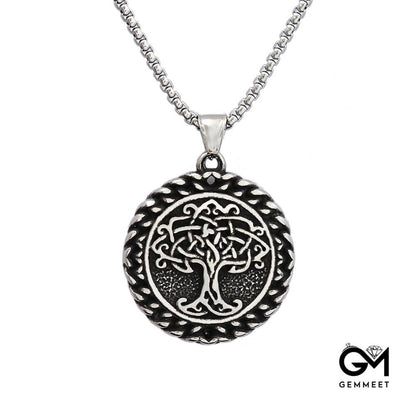 Vintage Stainless Steel Tree of Life Necklace