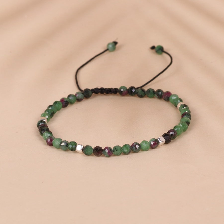 Malachite Cut Bead Bracelet