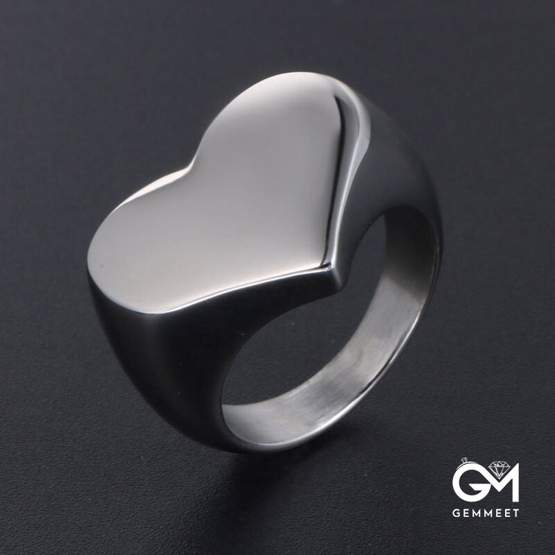 Heart-shaped Titanium Steel Ring