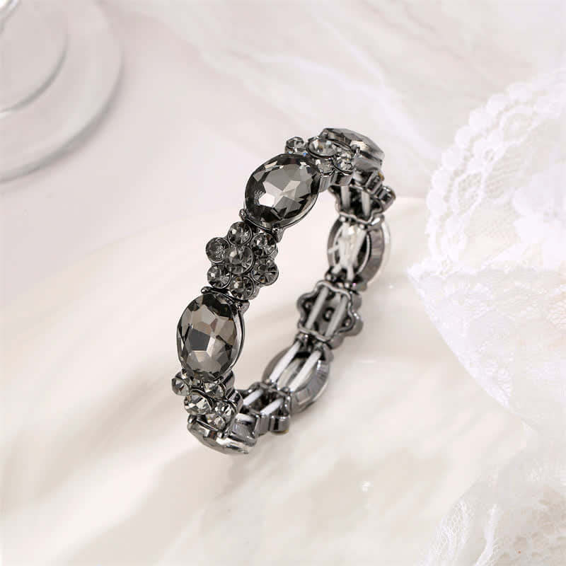 Women's Oval Rhinestone Stretchy Bracelet