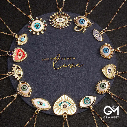 A Variety of "Total Protection" Evil Eye Necklaces