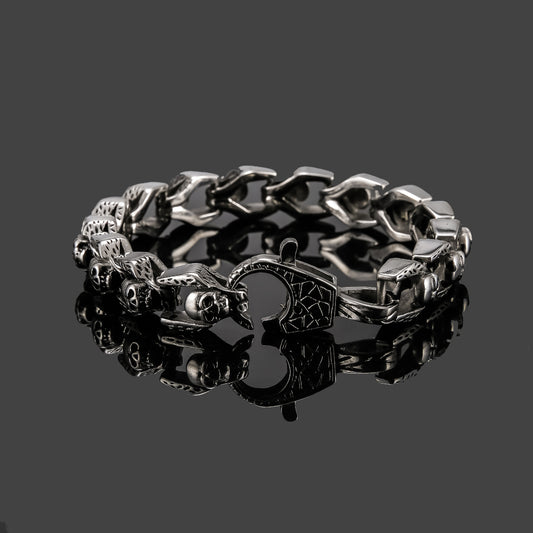 Halloween Vintage Titanium Steel Skull Bracelet