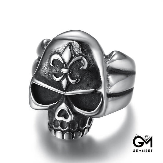 Stainless Steel Personalized Carved Skull Ring