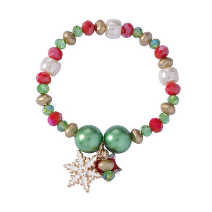 Christmas Bracelet Santa Snowman Colorful Candy Bead Bracelet