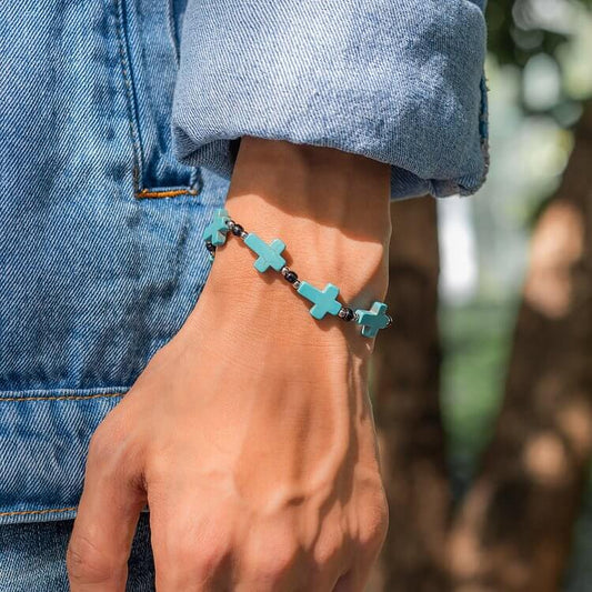 Turquoise Cross Protection Bracelet