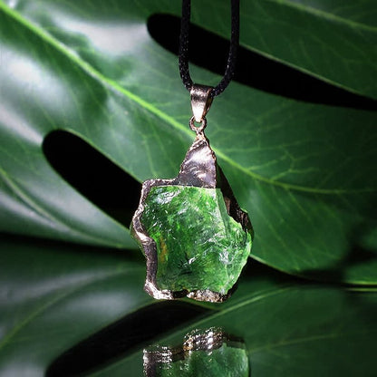 Cute Natural Moldavite Irregular Necklace