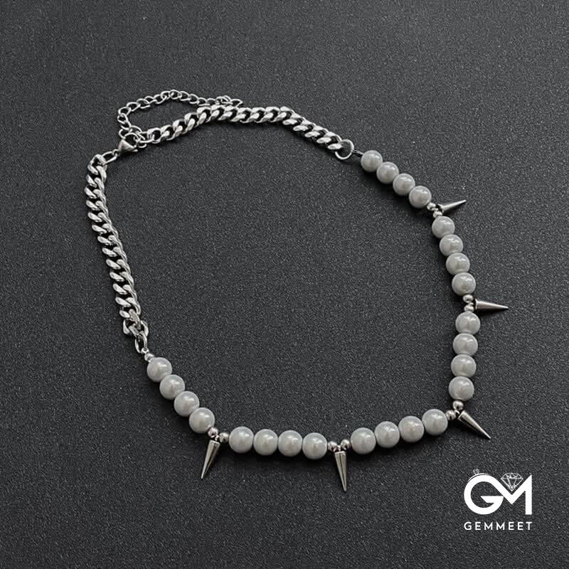 Men's Reflective Pearl Necklace Accessories