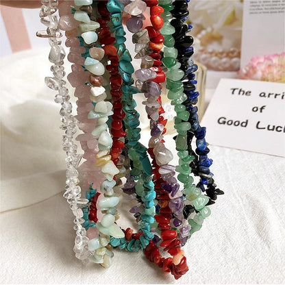 Irregular Shaped Polished Crystal Stone Necklace