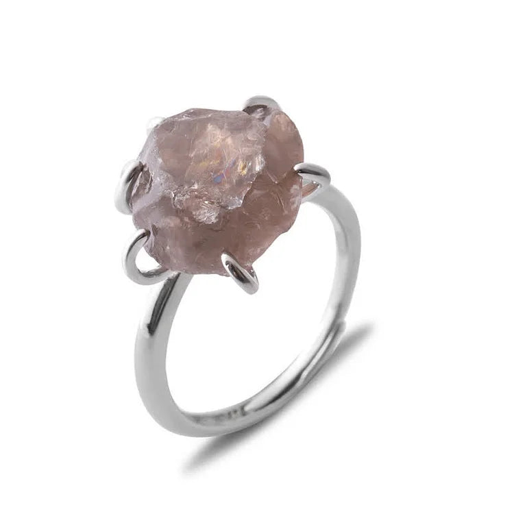 Six Claws Natural Crystal Adjustable Ring