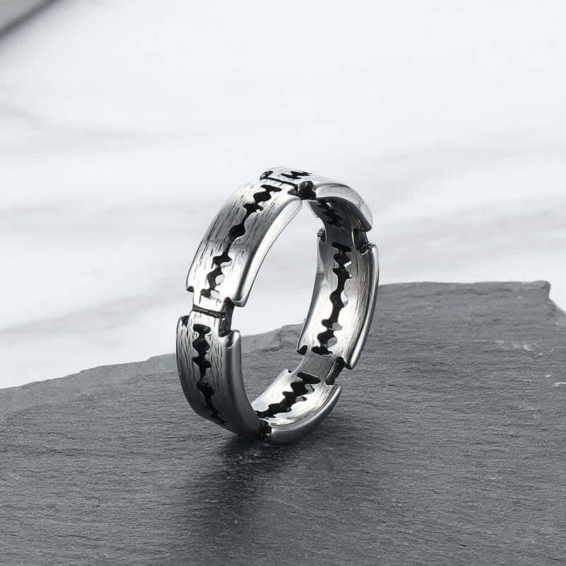 Men's Punk Rock Razor Blade Ring