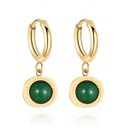 Natural Green Aventurine Irregular Drop Earrings