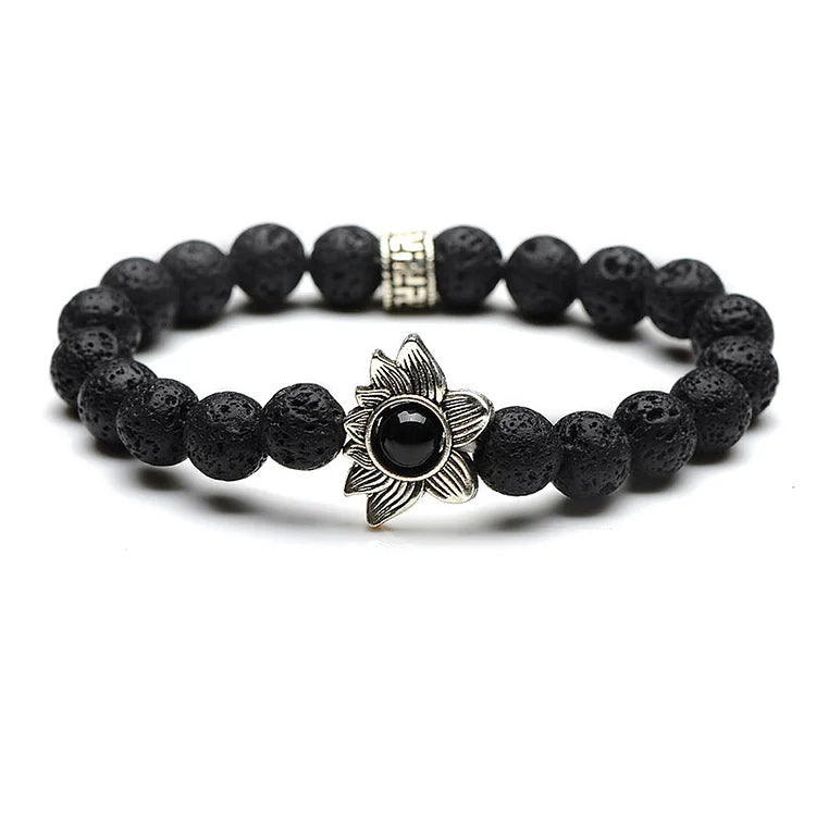 Lava Stone Lotus Bracelet