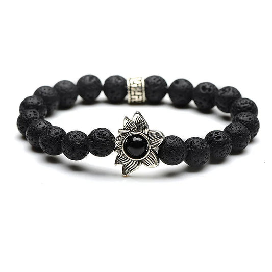 Lava Stone Lotus Bracelet