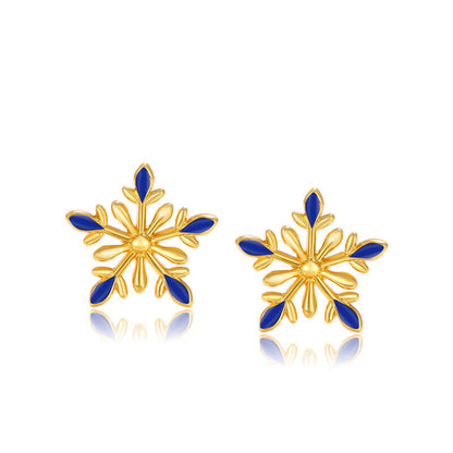 Christmas Enamel Colorful Snowflake Stud Earrings