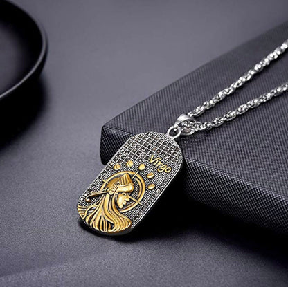 Mens Zodiac 3D Astrology Sign Design Necklace