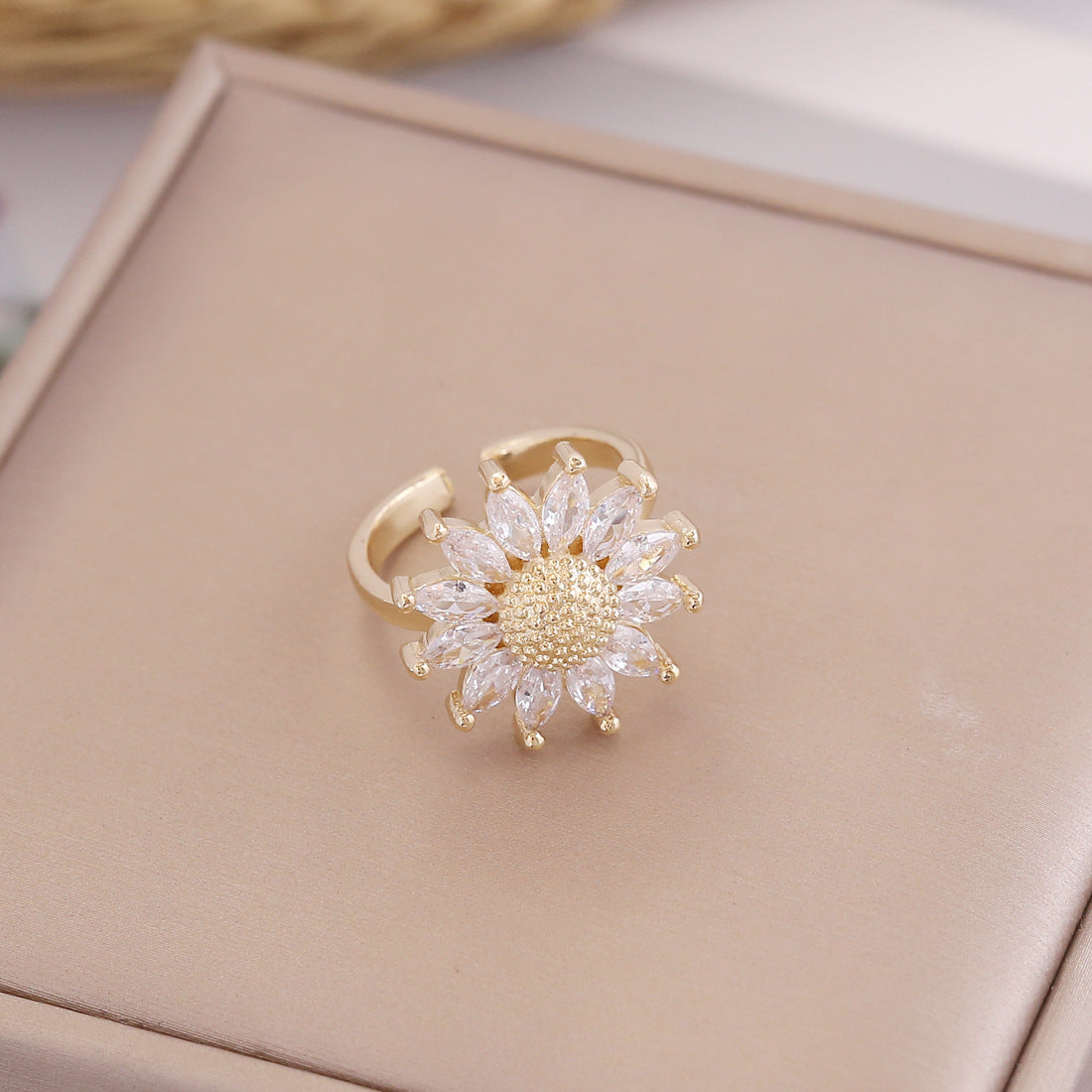 Colored Zircon Sun Flower Ring