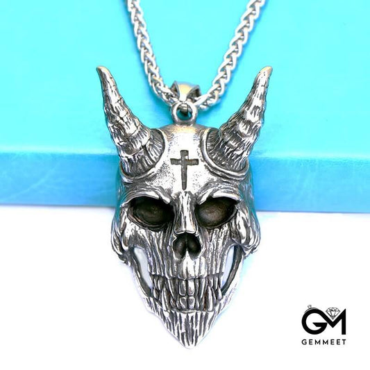 Cross Ram Head Alloy Pendant Necklace