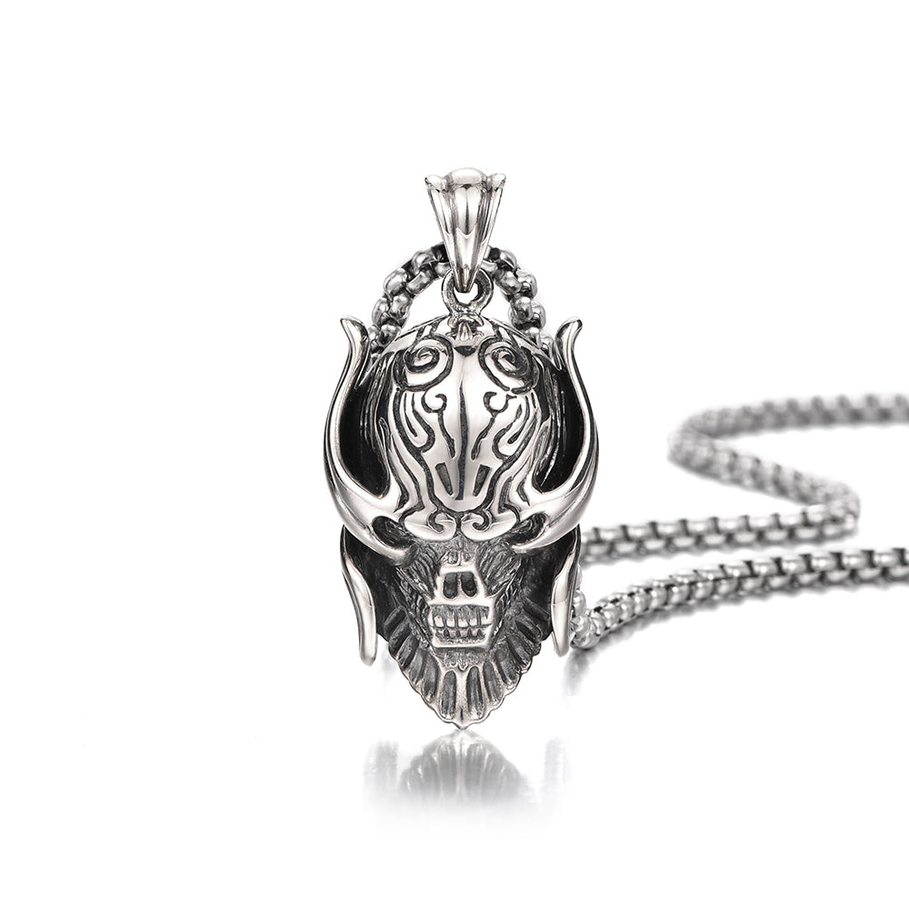 Cool Raging Hell Devil Skull Pendant