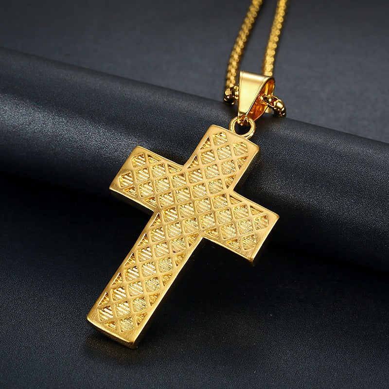 Hip Hop Jewelry Gold Plated Zirconia Cross Pendant