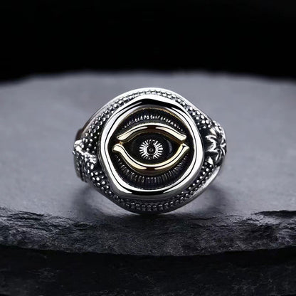 Serpentine Eye of Horus Men's Open Design Ring Hip Hop Punk Style Trendy Ring