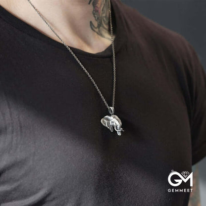 Mens Origami Elephant Necklace