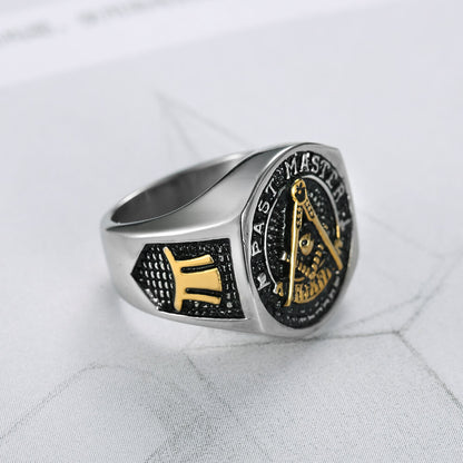 Masonic Titanium Steel Ring