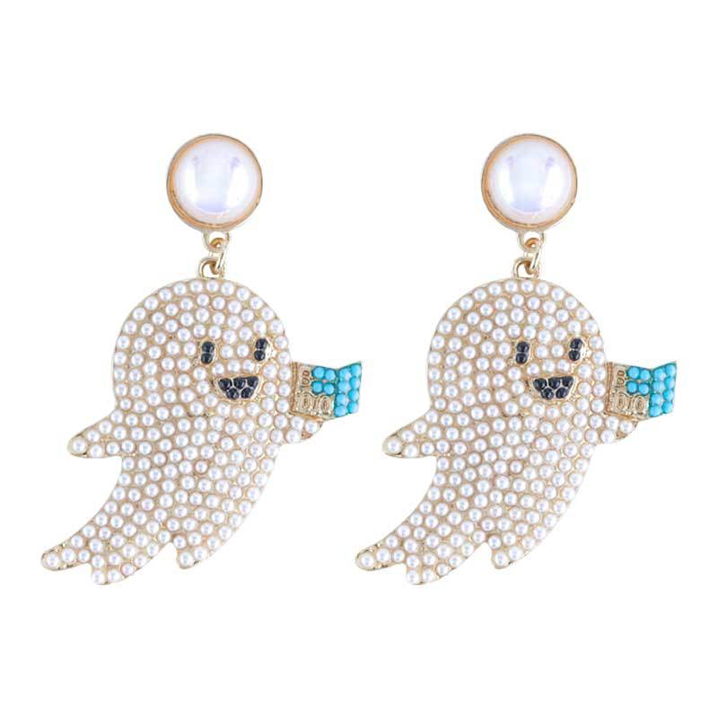 Halloween Cute Cartoon Ghost Bead Earrings