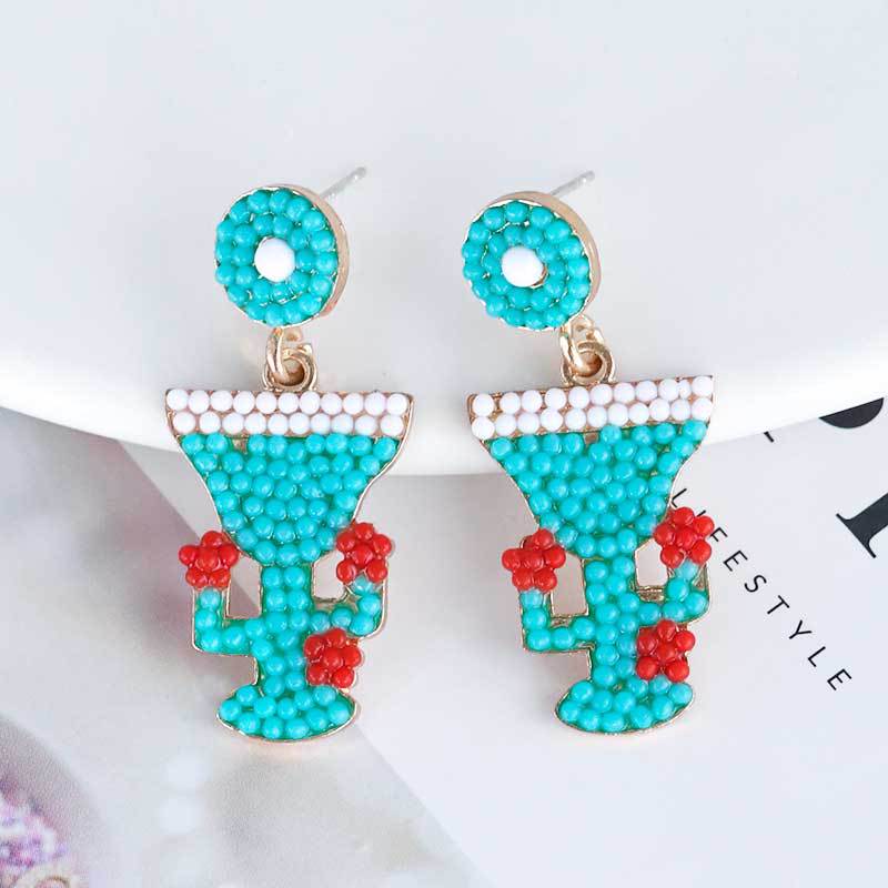 Halloween Gift Candle Stand Rice Bead Earrings Women