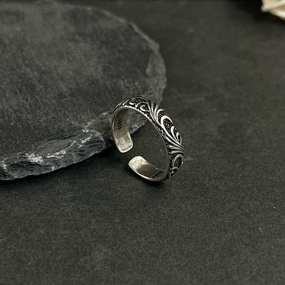 Men's Print Hip Hop Index Finger Open Totem Ring