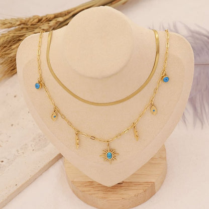 Turquoise Star Sun Pendant Necklace Bracelet Earrings