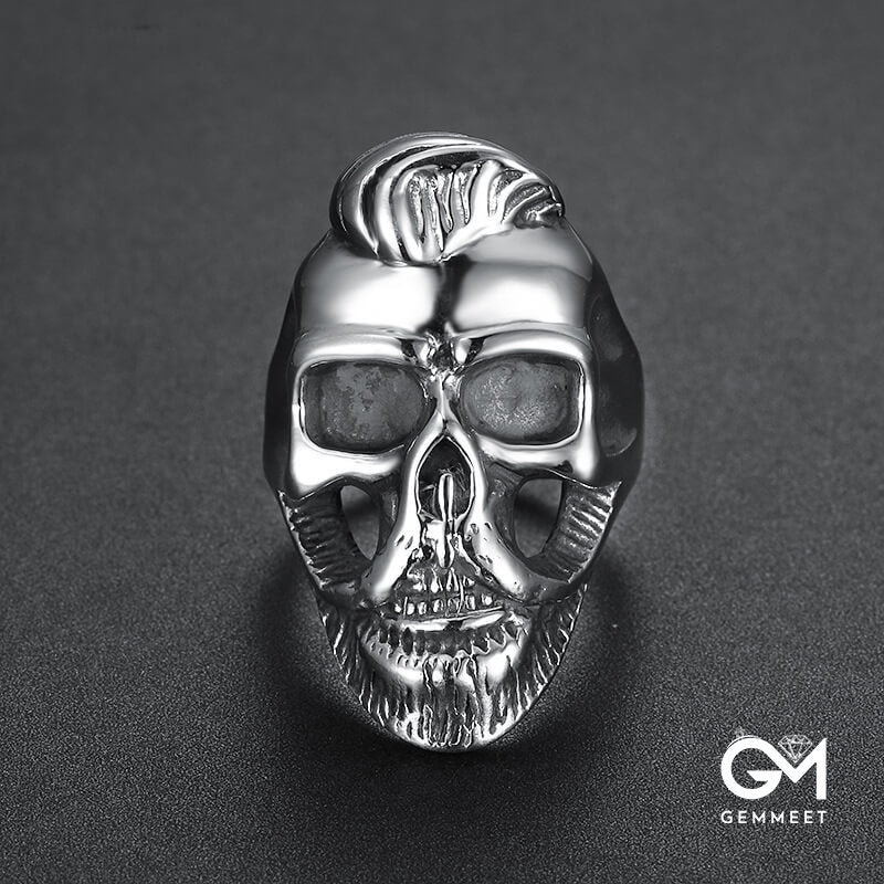 Bearded Skull Titanium Steel Men's Ring