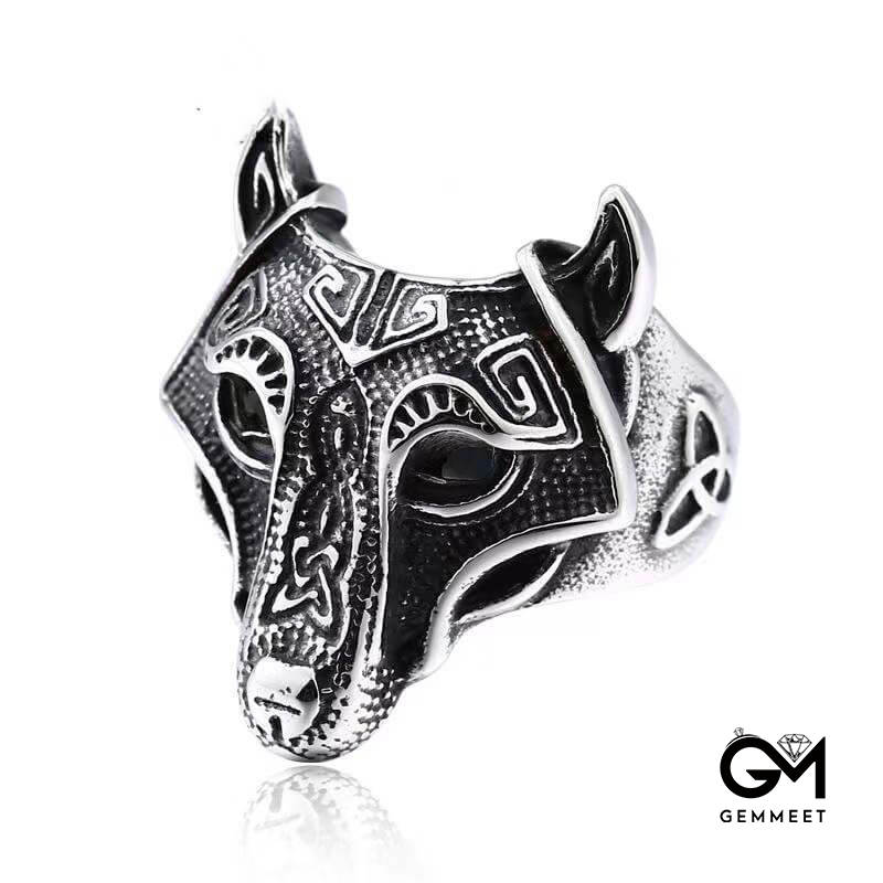 Viking Vintage Wolf Head Ring