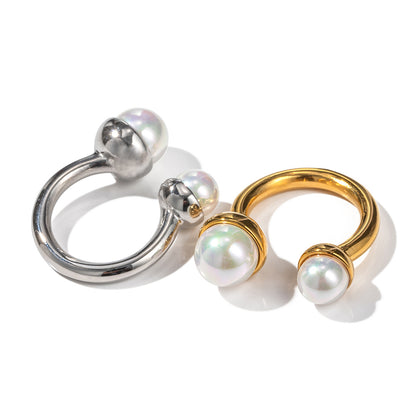 Big & Small Pearl Adjustable Ring