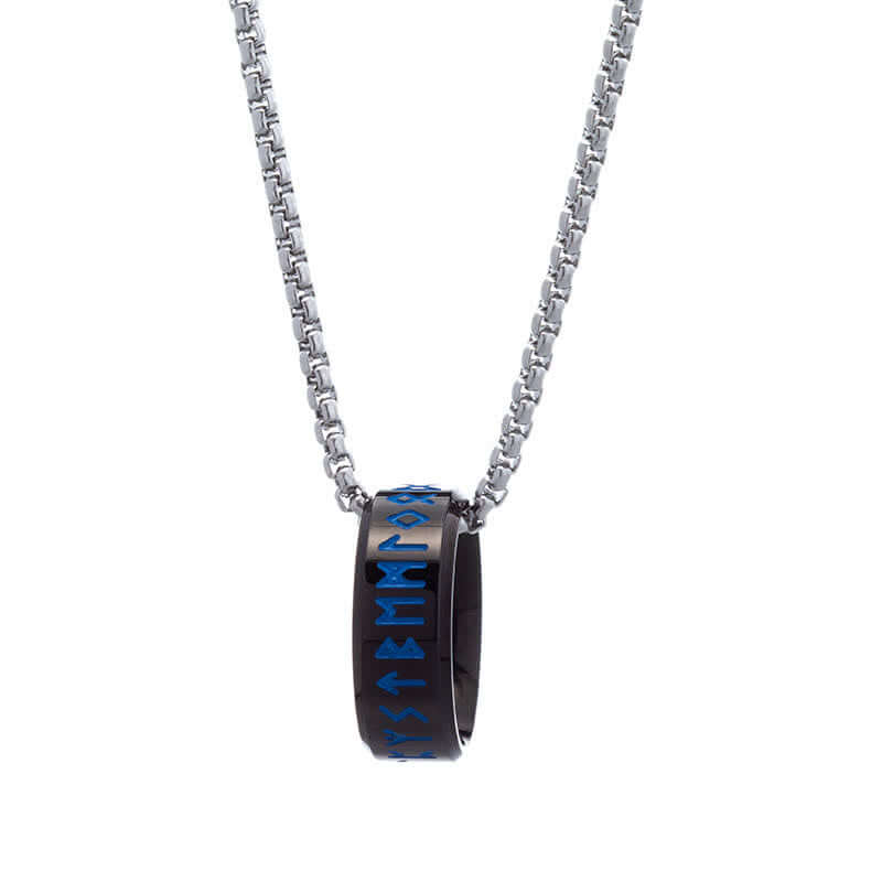 Nordic Blue Runic Viking Neckless