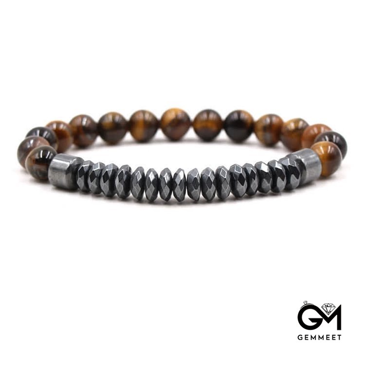 Tiger Eye Hematite Bead Fashion Bracelet