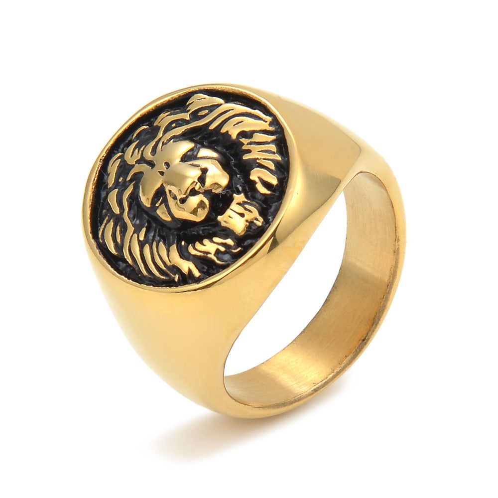 Men's Vintage Lion Head Stainless Steel Ring