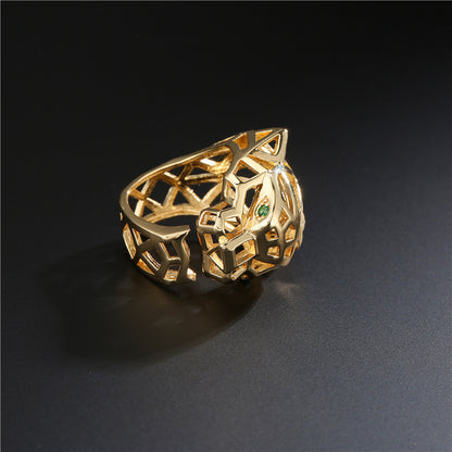 Hip Hop Hollow Leopard Punk Ring