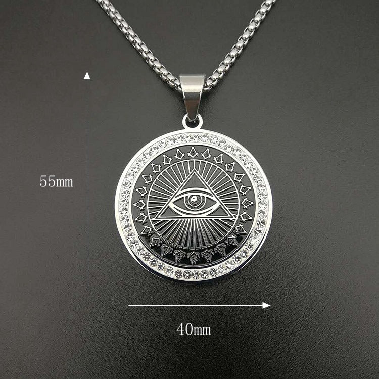 HIPHOP Jewelry Gold-plated Zircon Eye of God Pendant