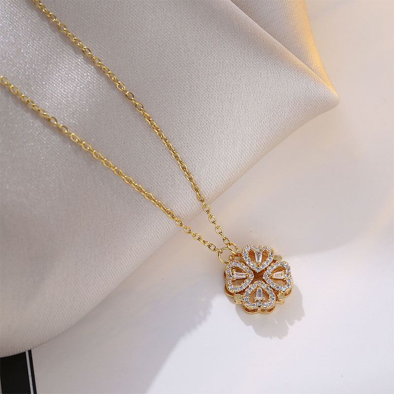 Full Zircon Four-leaf clover Necklace